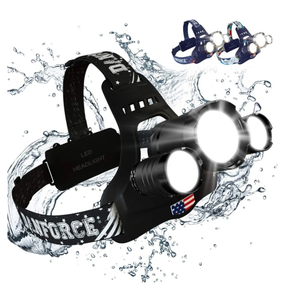 LED Headlight with Adjustable Strap - Black (NEVER USED)